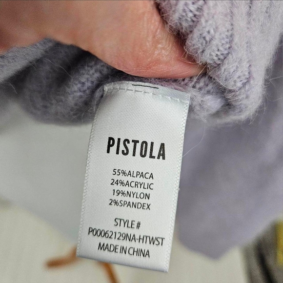 Pistola Light Purple Crew Neck Sweater Sara Sweater in Heather Wisteria Alpaca - Picture 2 of 4